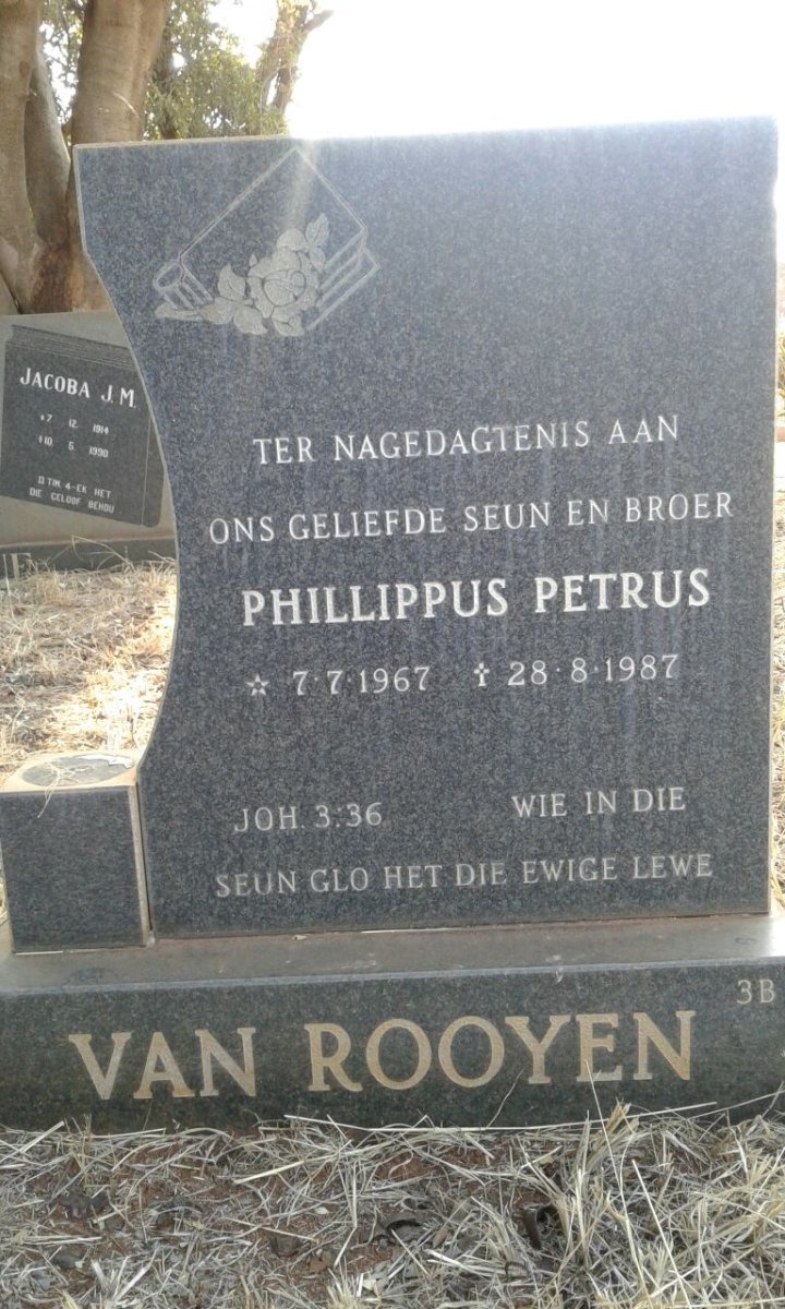 ROOYEN Phillippus Petrus, van 1967-1987