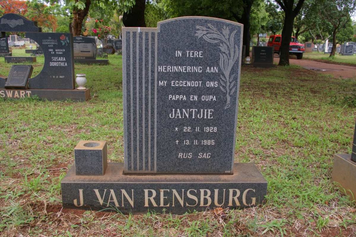 RENSBURG Jantjie,  J. van 1928-1985