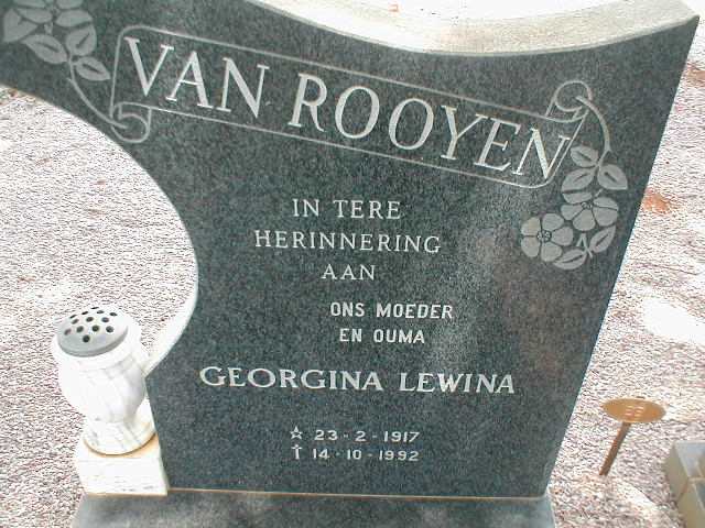 ROOYEN Georgina Lewina, van 1917-1992
