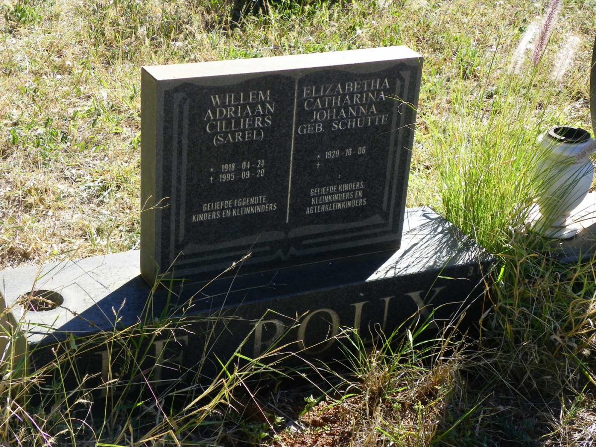 ROUX Willem Adriaan Cilliers, le 1918-1995 &amp; Elizabeth Catharina Johanna SCHUTTE 1929-