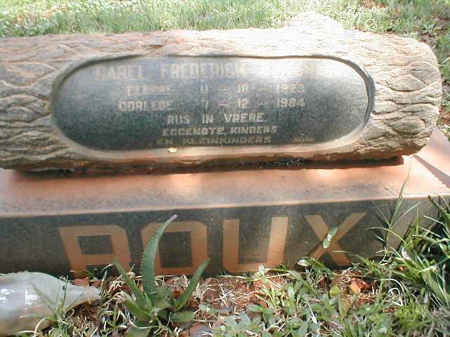 ROUX Carel Frederick Abraham 1923-1984