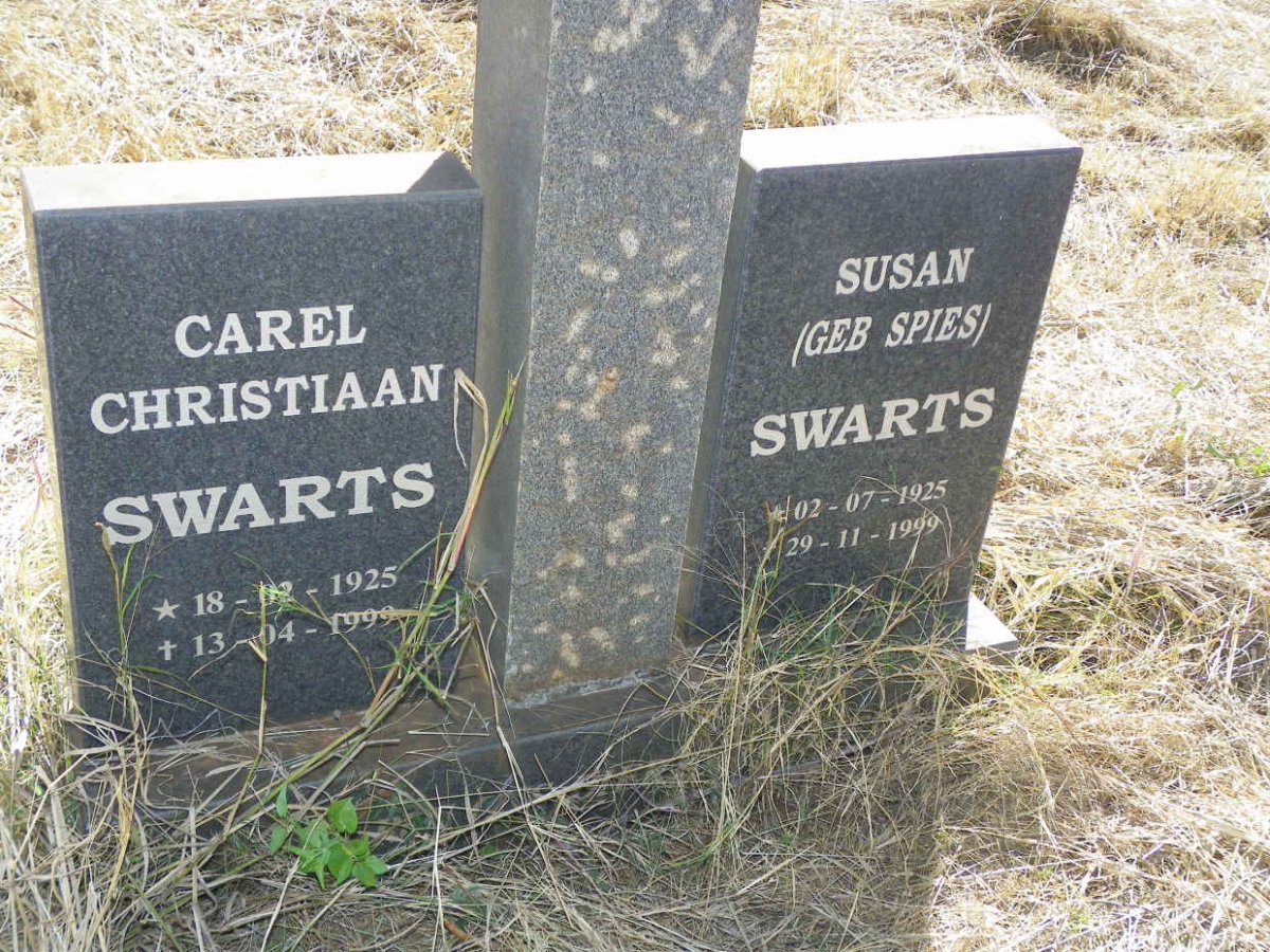 SWARTS Carel Christiaan 1925-1999 & Susan SPIES 1925-1999