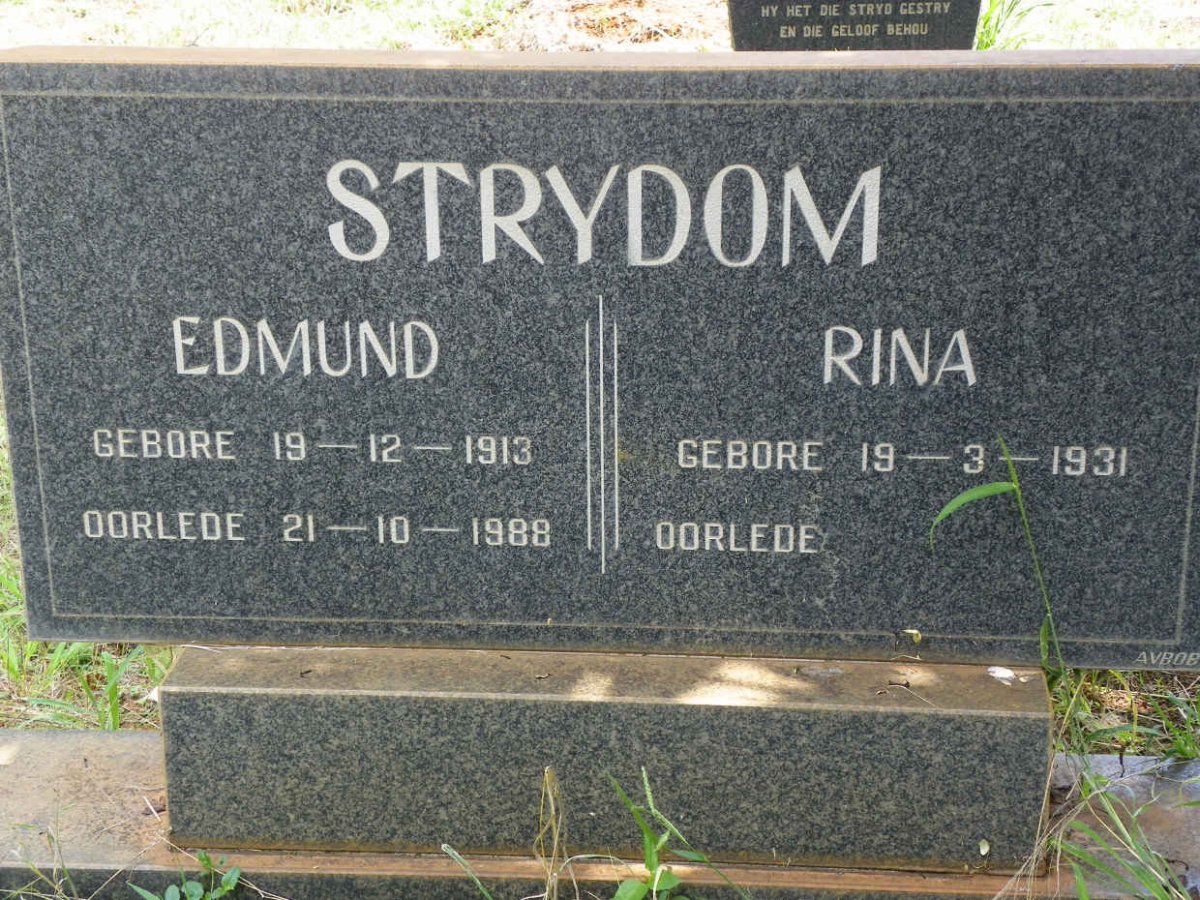 STRYDOM Edmund 1913-1988 &amp; Rina 1931-