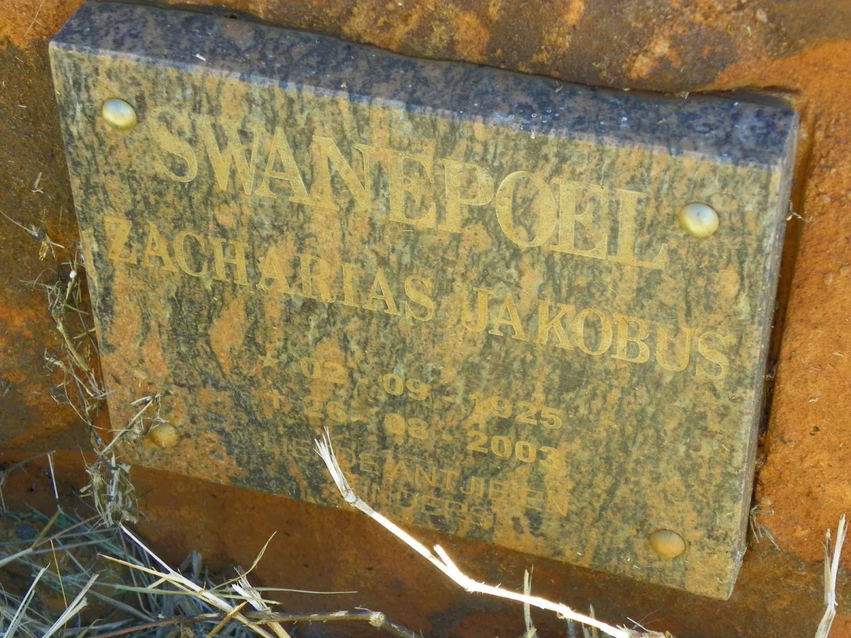 SWANEPOEL Zacharias Jakobus 1925-2003