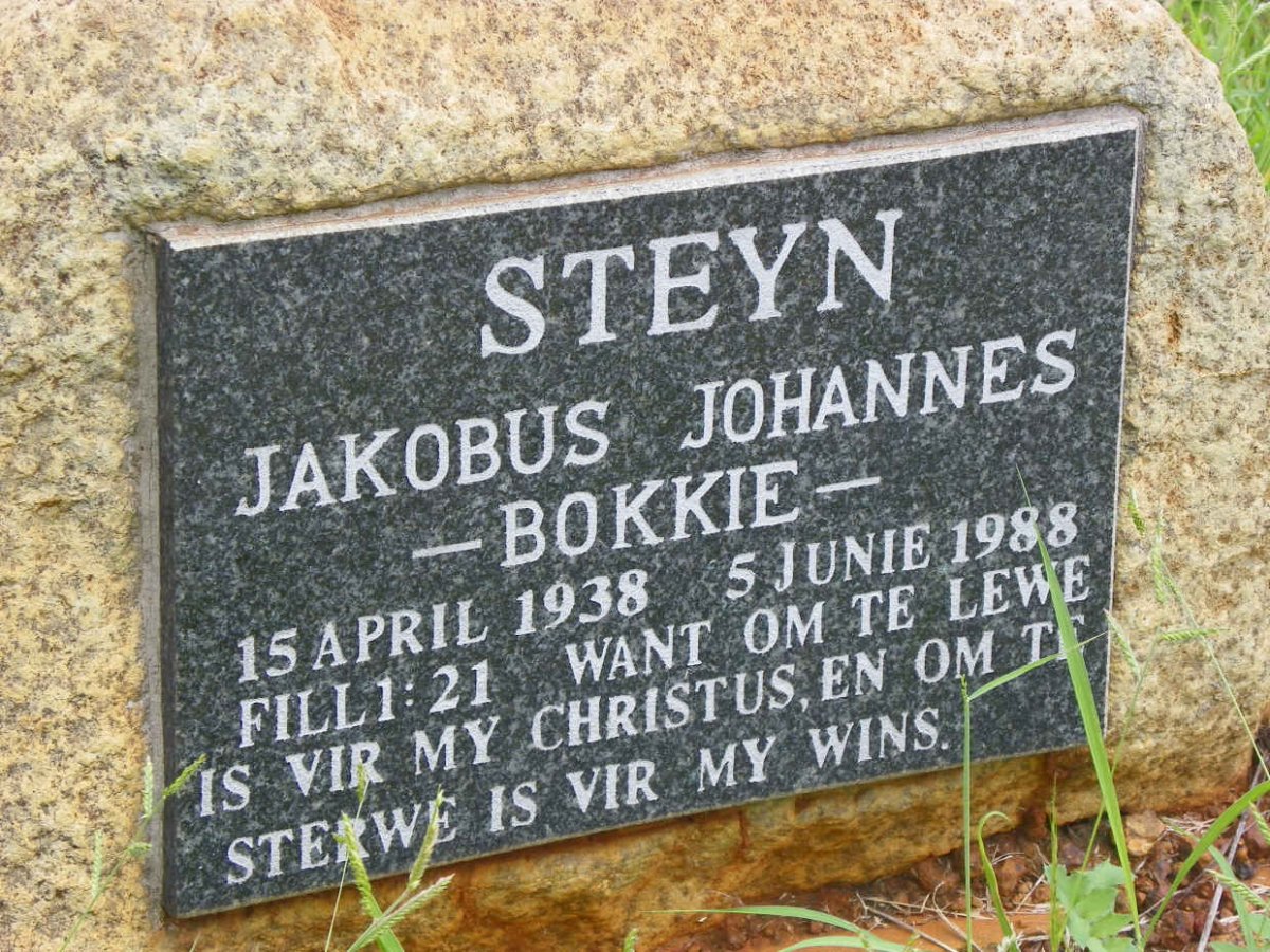 STEYN Jakobus Johannes 1938-1988