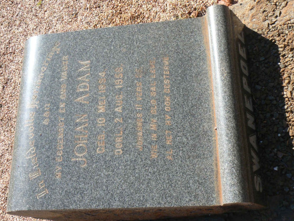 SWANEPOEL Johan Adam 1894-1958