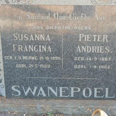 SWANEPOEL Pieter Andries 1887-1962 &amp; Susanna Francina V.D. MERWE 1890-1969
