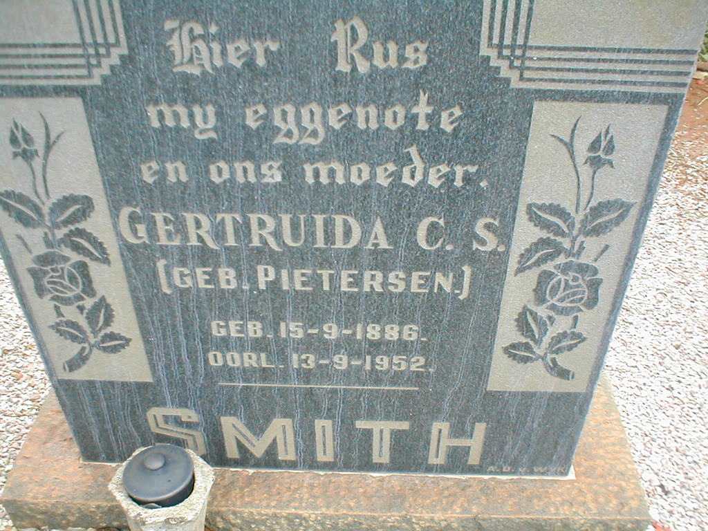 SMITH Gertruida C.S. nee PIETERSEN 1886-1952
