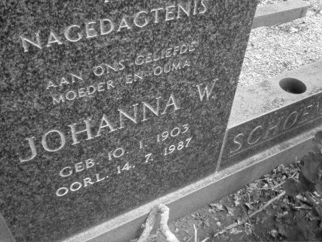 SCHOEMAN Petrus P. A. 1898-1975 & Johanna W. 1903-1987 _2