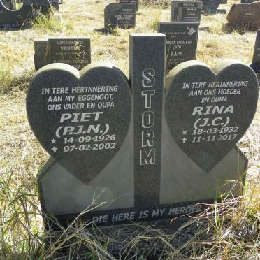STORM P.J.N. 1926-2002 & J.C. 1932-2017