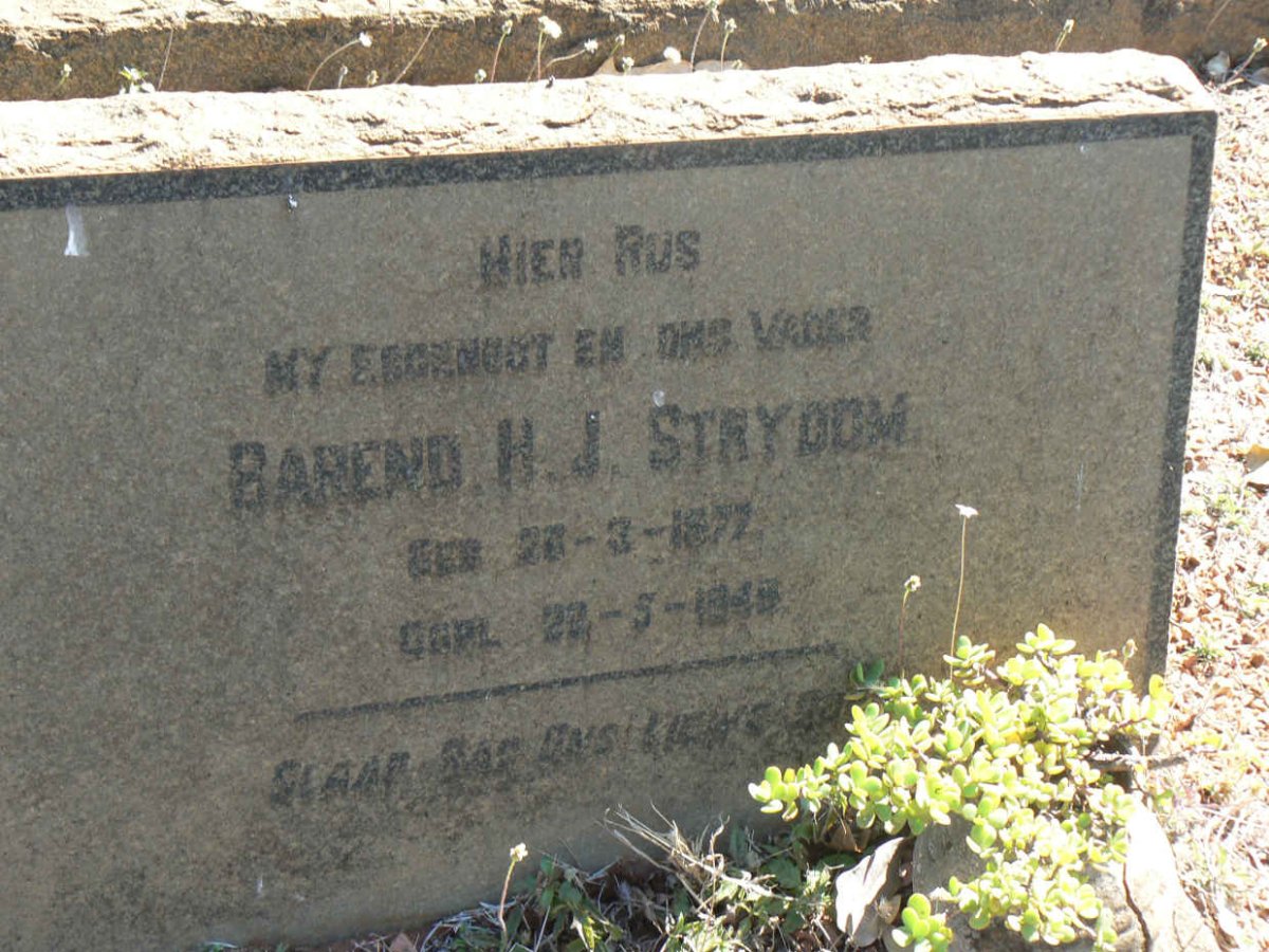 STRYDOM Barend H.J. 1877-194?