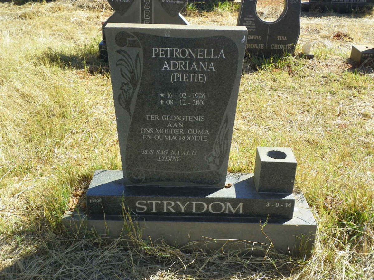 STRYDOM Petronella Adriana 1926-2001