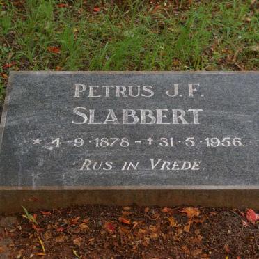 SLABBERT Petrus J.F. 1878-1956 &amp; Hester P. 1874-1955