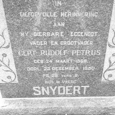 SNYDERT Gert Rudolf Petrus 1868-1950
