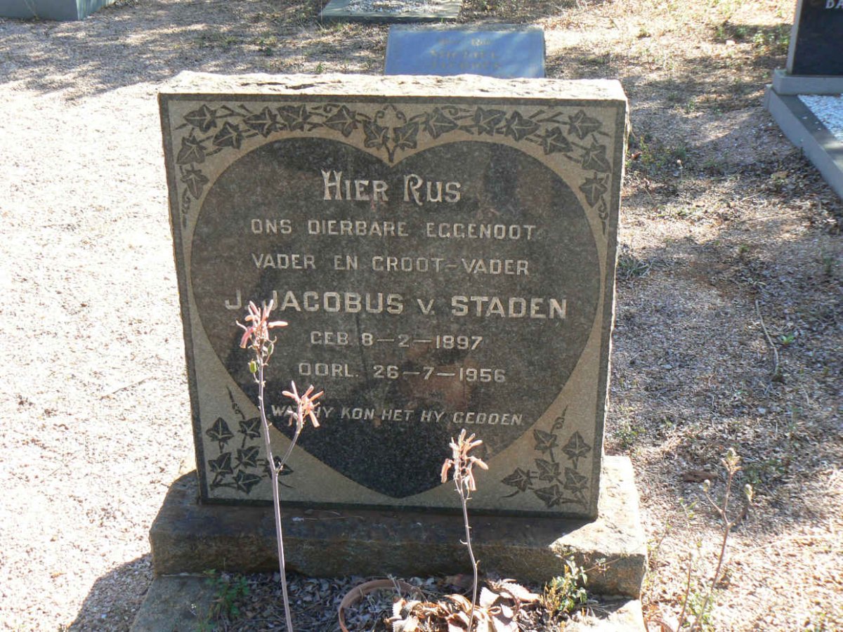 STADEN J. Jacobus, v. 1897-1956