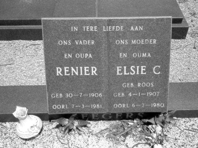 SEEGERS Renier 1906-1981 &amp; Elsie C. geb. ROOS 1907-1980