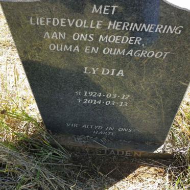 STADEN Lydia, van 1924-2014