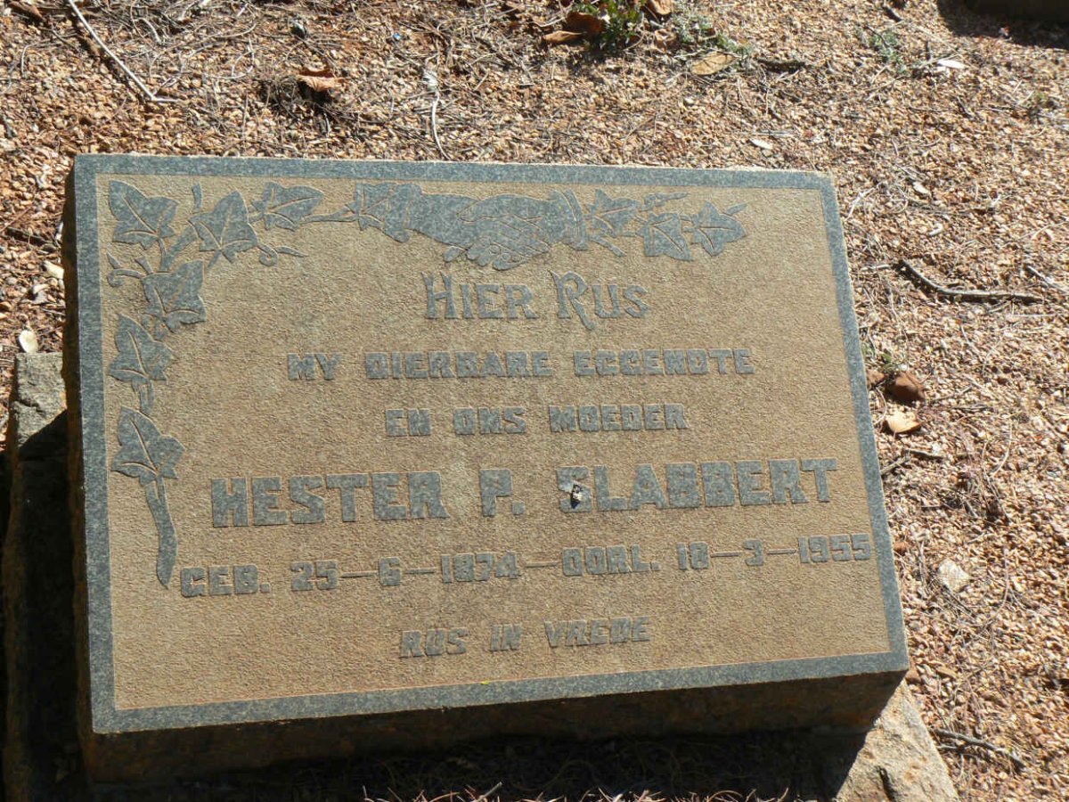 SLABBERT Hester P. 1874-1955