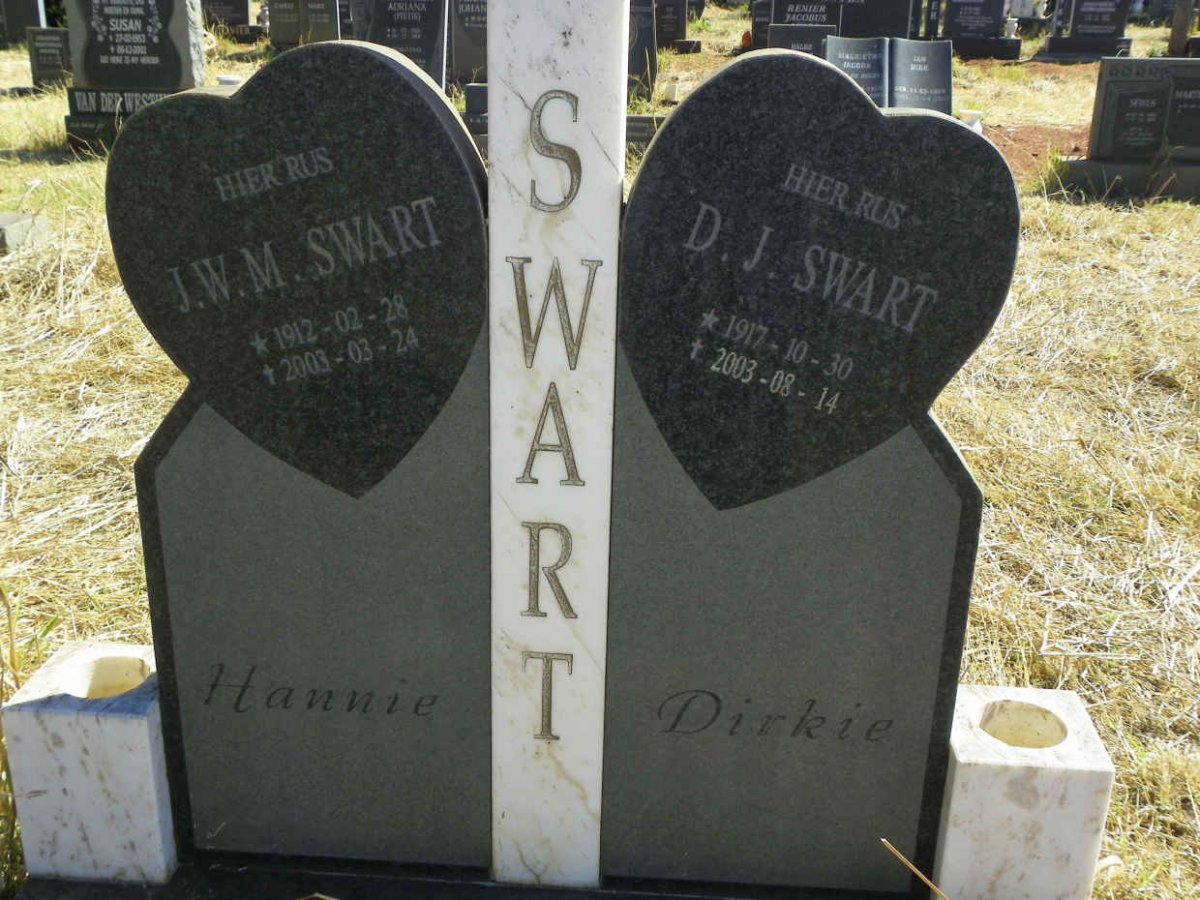 SWART D.J. 1917-2003 & J.W.M. 1912-2003