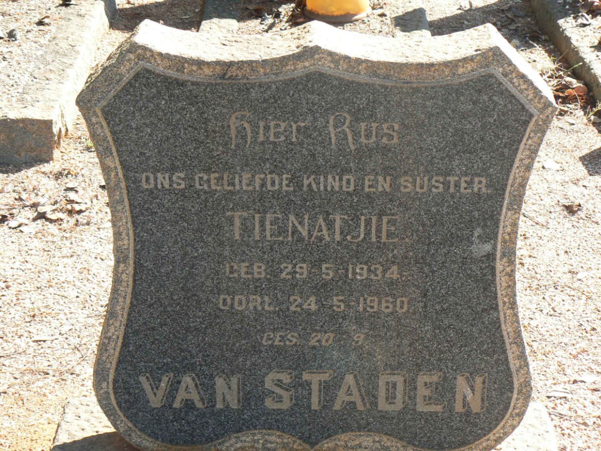 STADEN Tienatjie, van 1934-1960