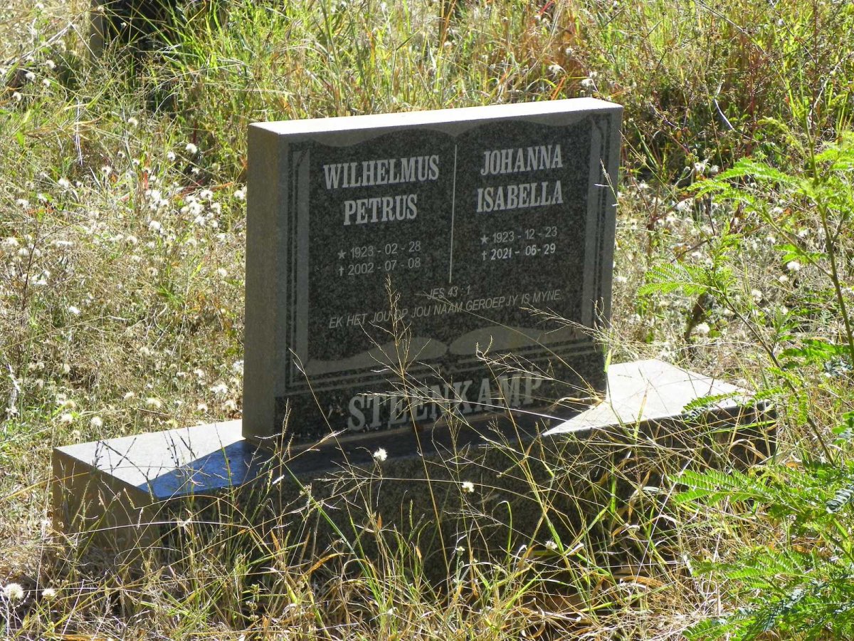 STEENKAMP Wilhelmus Petrus 1923-2002 &amp; Johanna Isabella 1923-2021