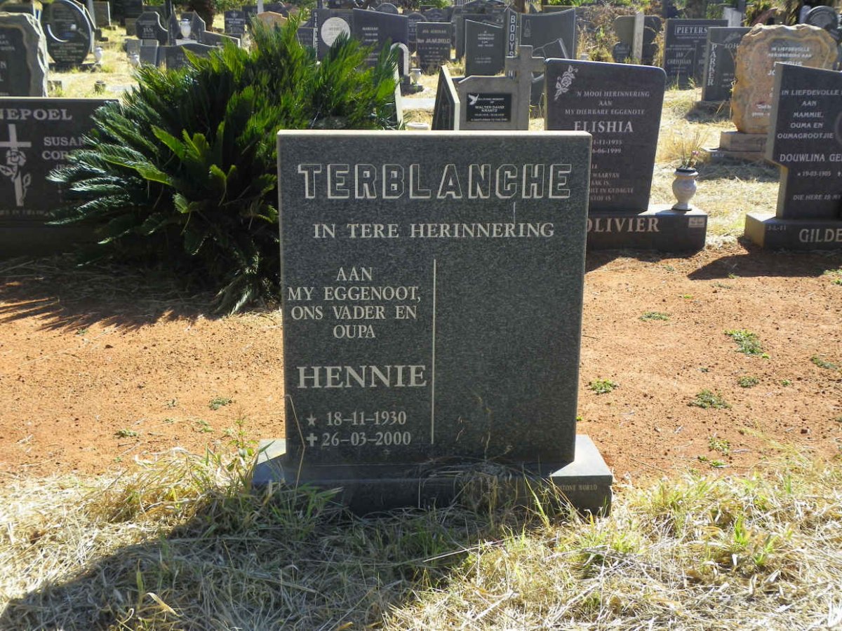 TERBLANCHE Hennie 1930-2000