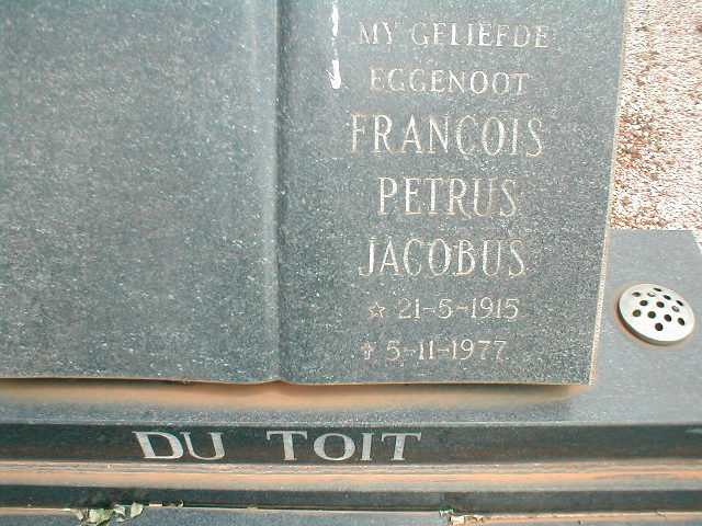TOIT Francois Petrus Jacobus, du 1915-1977
