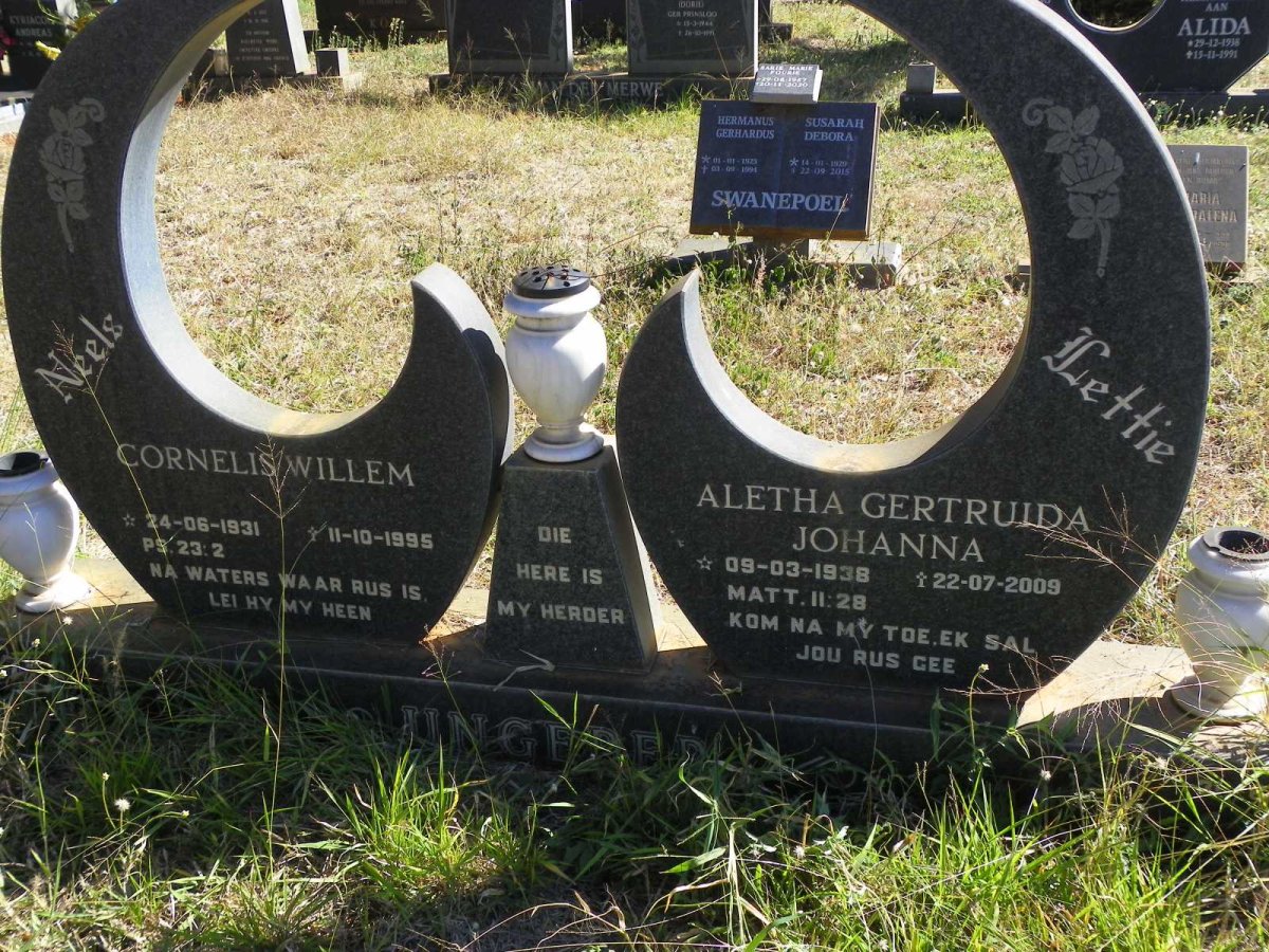 UNGERER Cornelius Willem 1931-1995 &amp; Aletha Gertruida Johanna 1938-2008