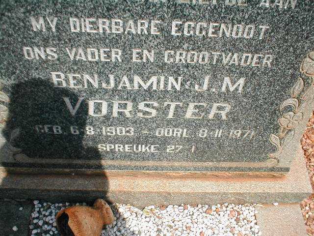 VORSTER Benjamin J.M. 1903-1971
