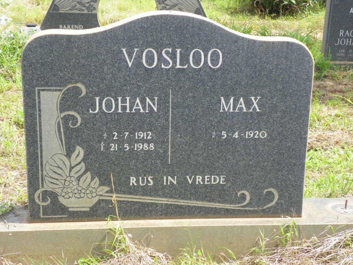 VOSLOO Johan 1912-1988 &amp; Max 1920-