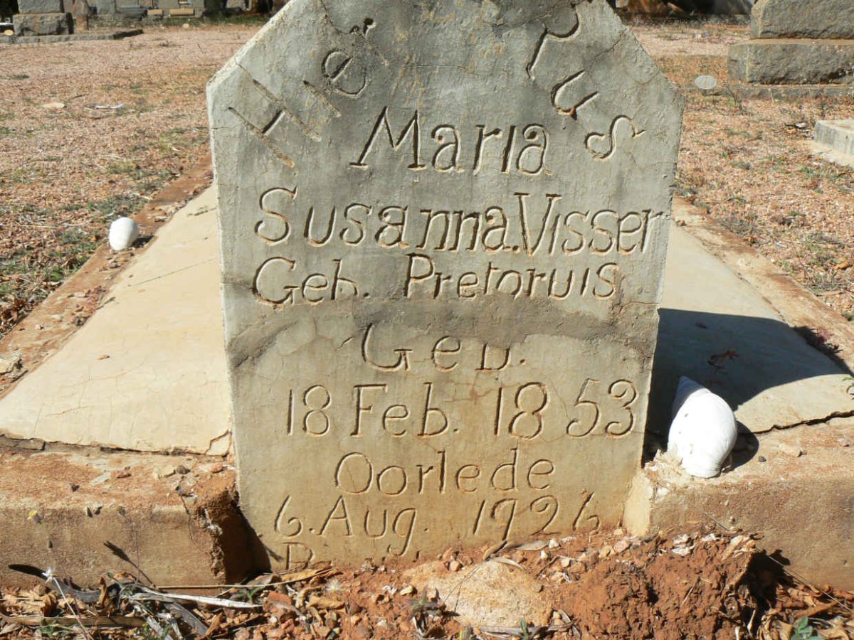 VISSER Maria Susanna nee PRETORIUS 1853-1926