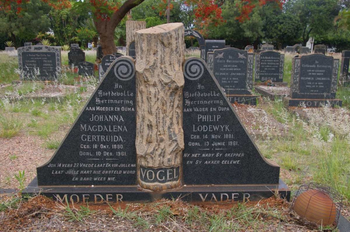 VOGEL Philip Lodewyk 1881-1961 &amp; Johanna Magdalena Gertruida 1890-1961