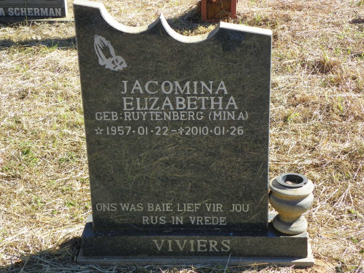 VIVIERS Jacomina Elizabetha nee RUYTENBERG 1957-2010