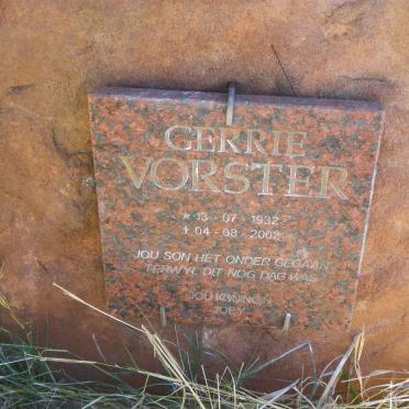 VORSTER Gerrie 1932-2002