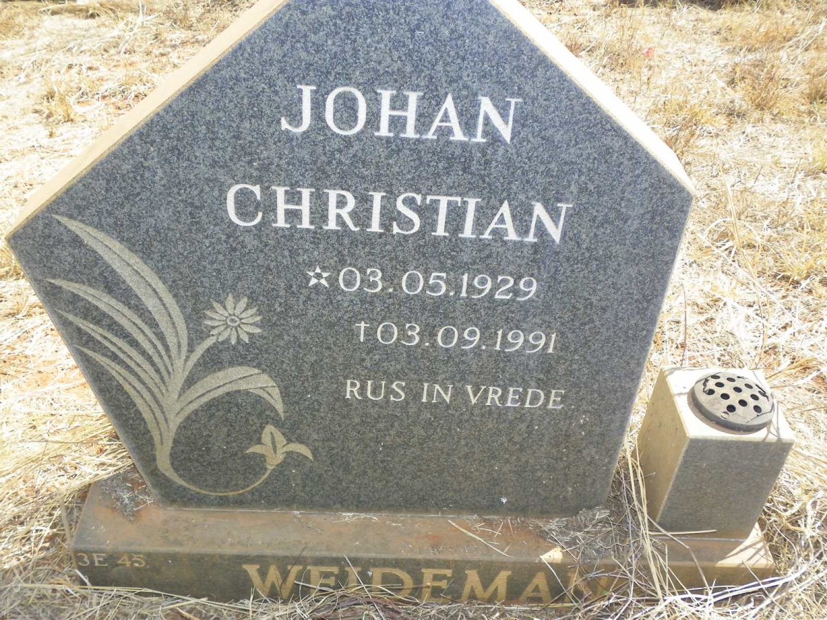 WEIDEMAN Johan Christian 1929-1991