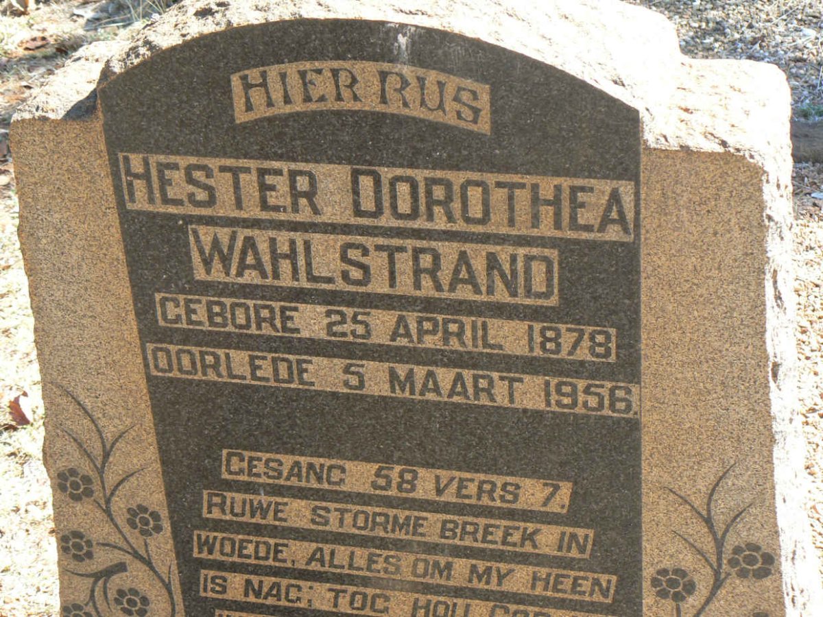 WAHLSTRAND Hester Dorothea 1878-1956