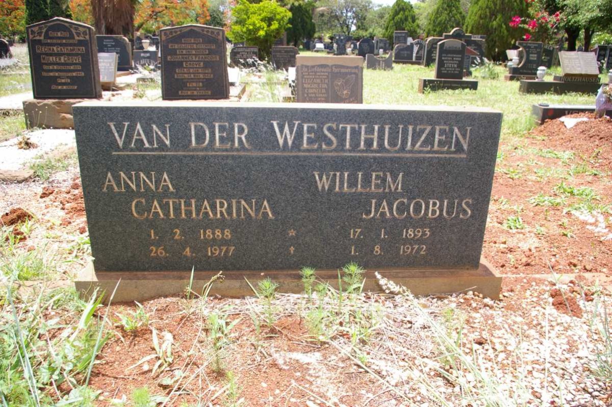 WESTHUIZEN Willem Jacobus 1893-1972 &amp; Anna Catharina 1888-1977