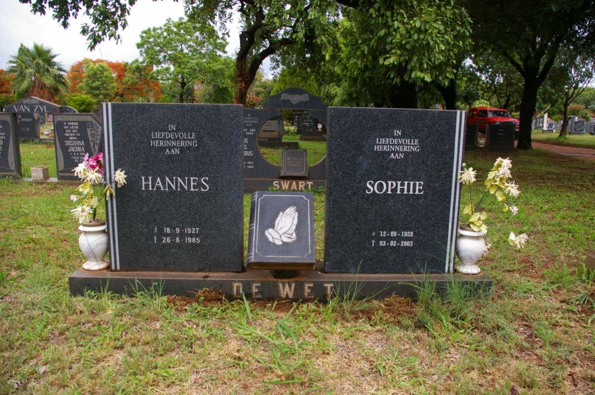 WET Hannes, de 1927-1985 &amp; Sophie 1928-2003