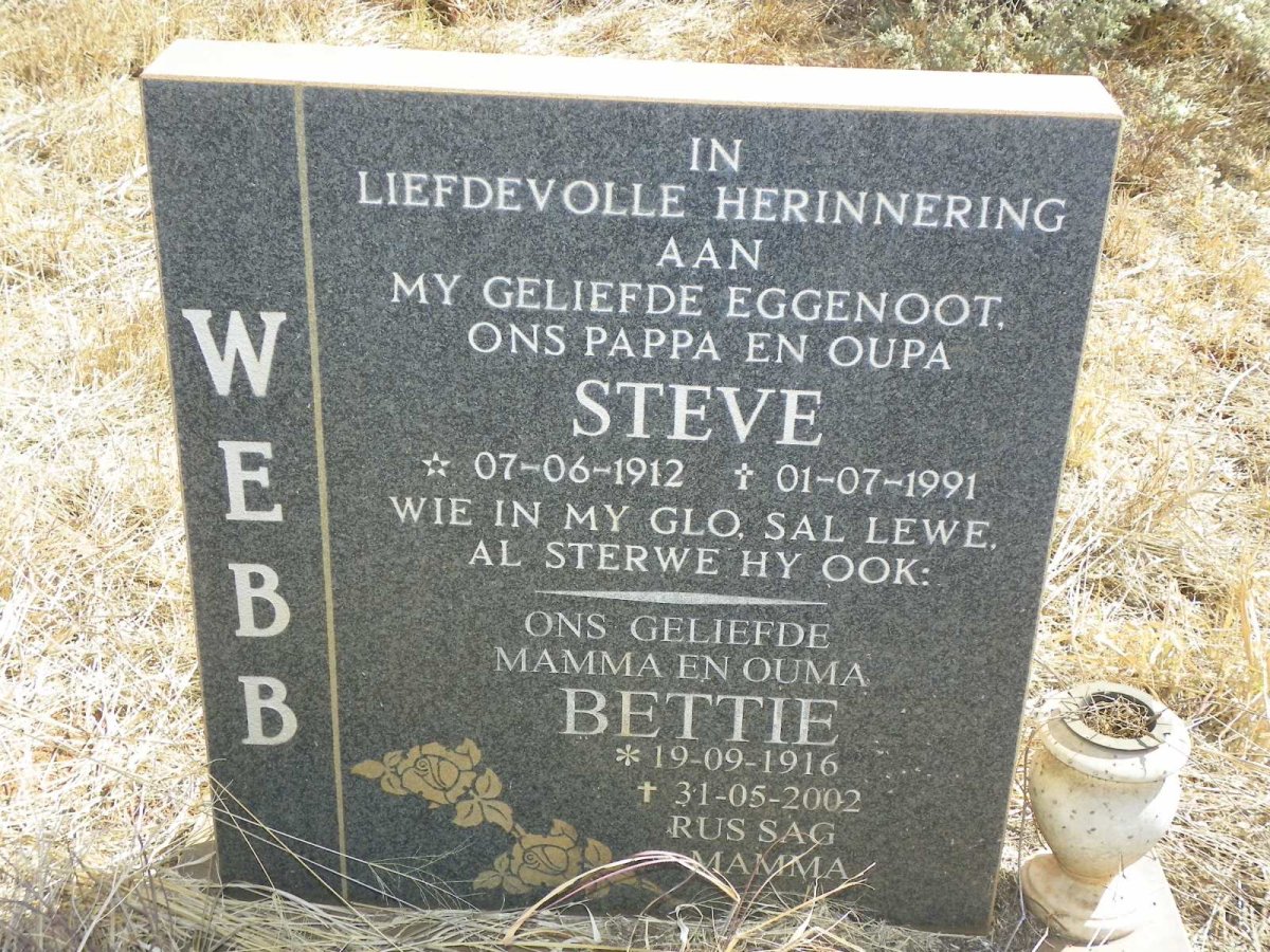 WEBB Steve 1912-1991 & Bettie 1916-2002