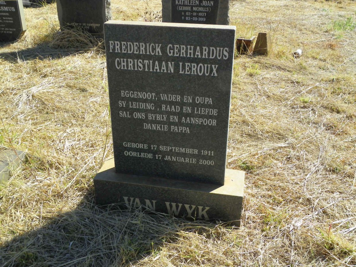 WYK Frederick Gerhardus Christiaan Leroux, van 1911-2000