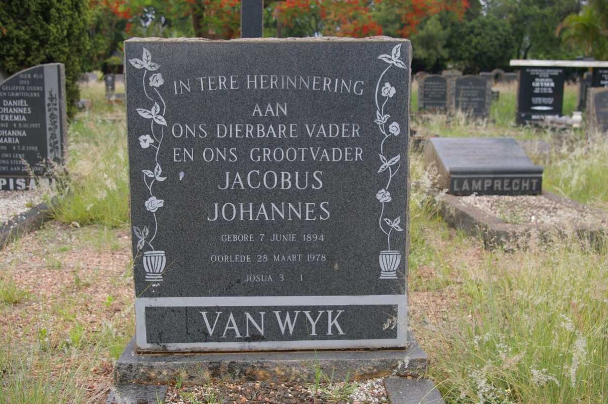 WYK Jacobus Johannes, van 1894-1978