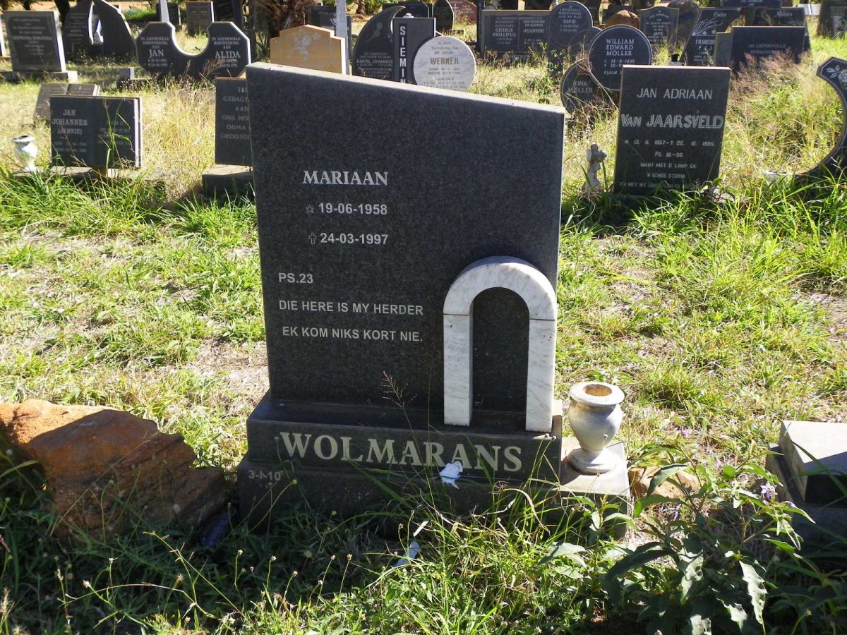 WOLMARANS Mariaan 1958-1997