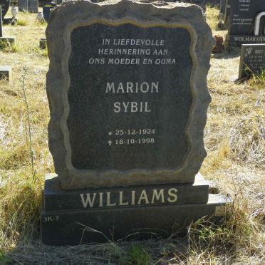 WILLIAMS Marion Sybil 1924-1998