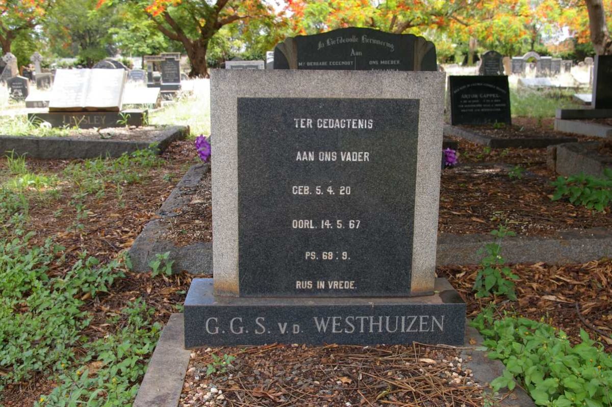 WESTHUIZEN G.G.S., v.d. 1920-1967