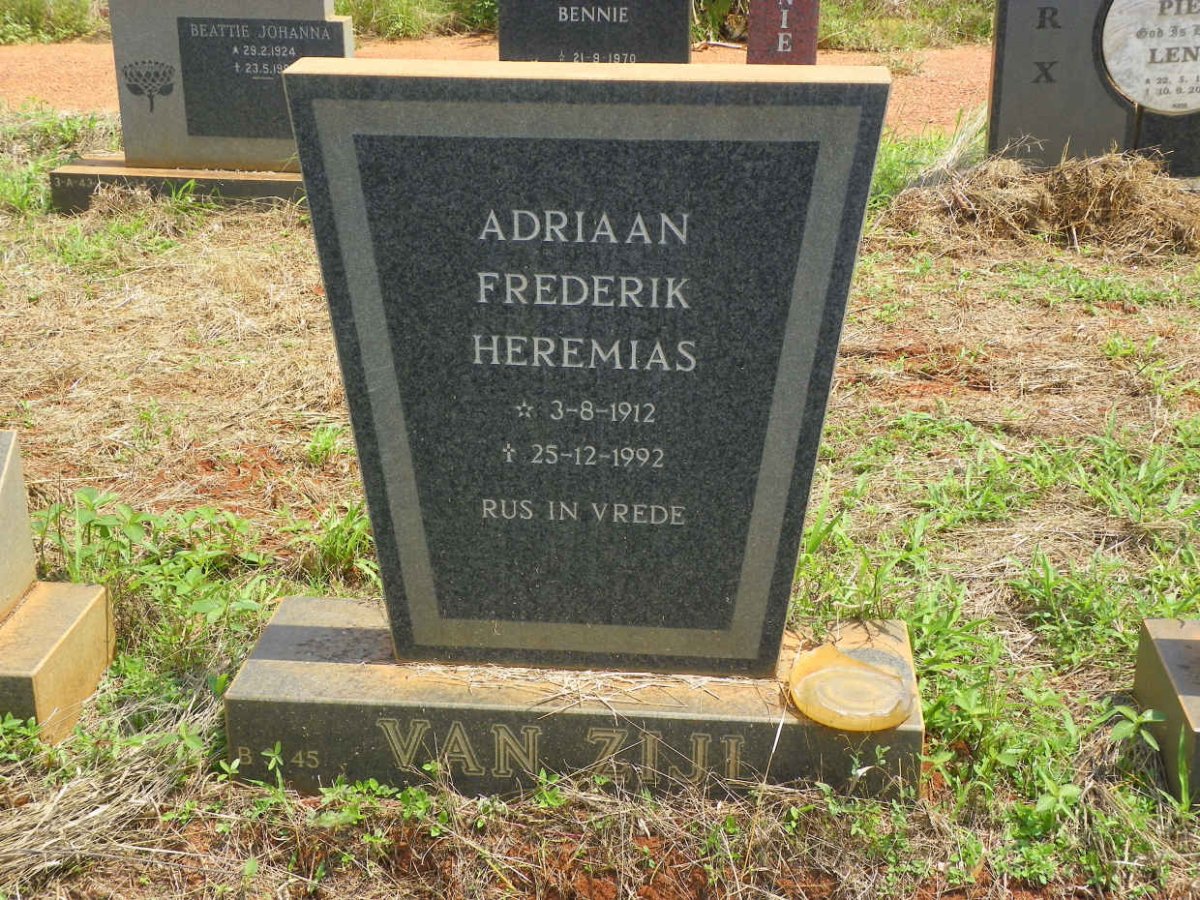 ZIJL Adriaan Frederik Heremias, van 1912-1992