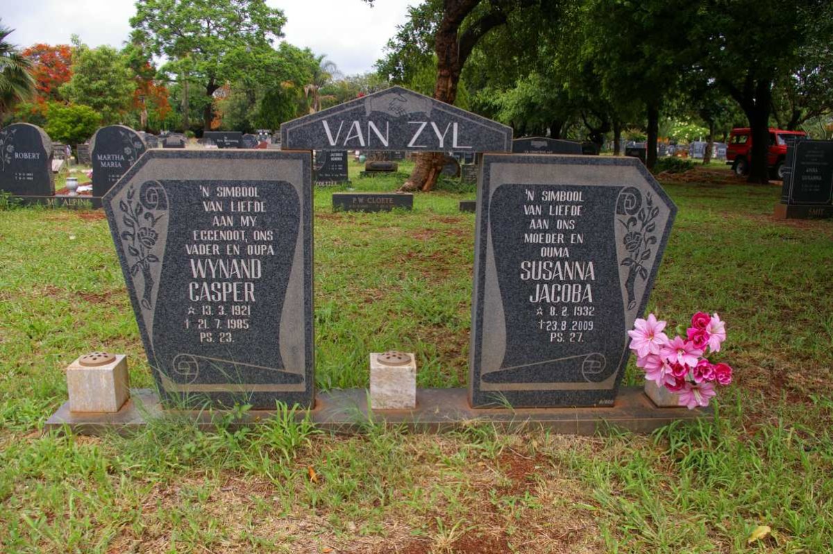 ZYL Wynand Casper, van 1921-1985 &amp; Susanna Jacoba 1932-2009