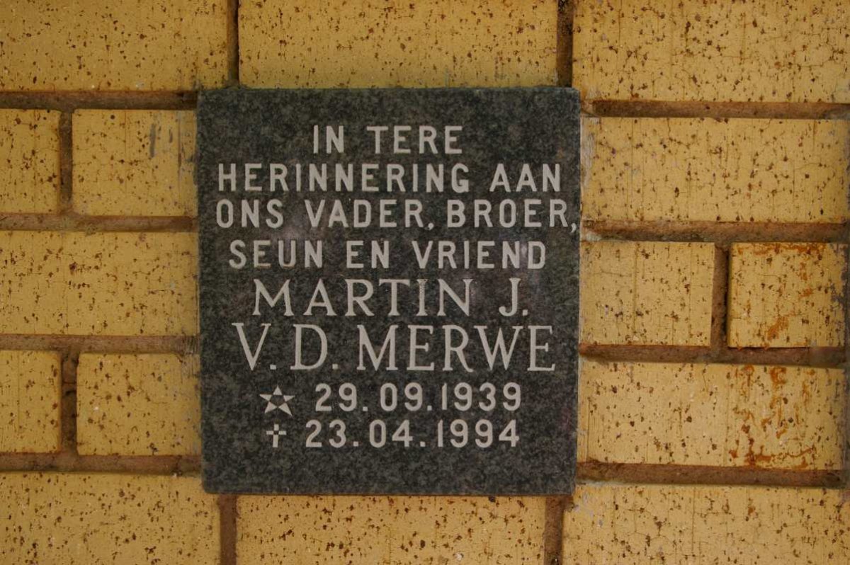 MERWE Martin J., v.d. 1939-1994