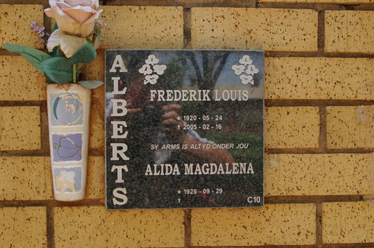 ALBERTS Frederik Louis 1920-2005 &amp; Alida Magdalena 1926-