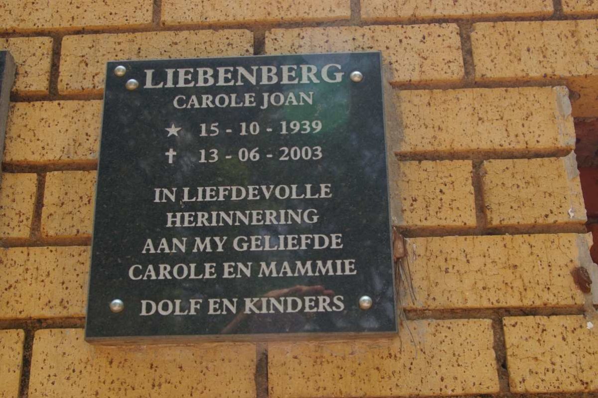 LIEBENBERG Carole Joan 1939-2003