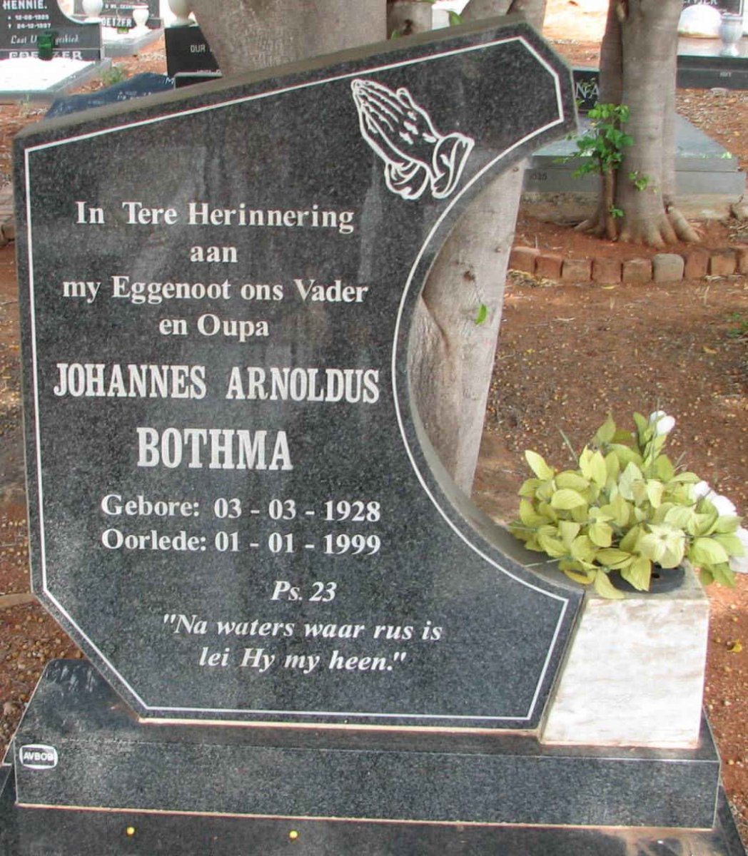 BOTHMA Johannes Arnoldus 1928-1999